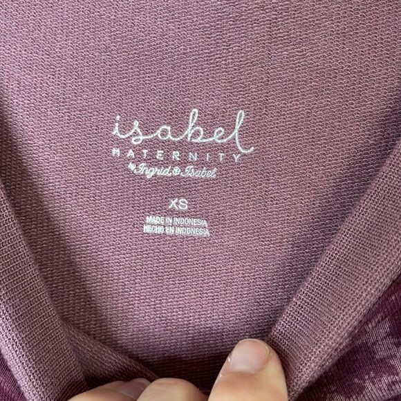Isabel Maternity Burgundy Camo Long Sleeve Maternity shirt size xs new with tags - Picture 4 of 6